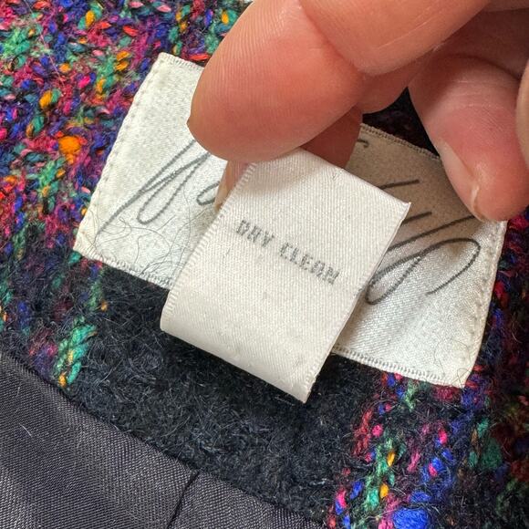 VTG Lord & Taylor Wool Mohair Blazer 4 Purple Plaid Dark Academia Old Money Ivy - Picture 5 of 9